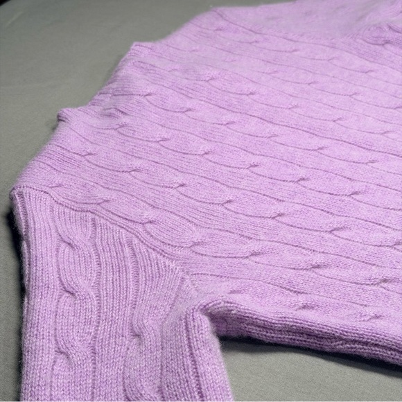 Ralph Lauren Black Label 100% Cashmere Slim Fit Cable-Knit Sweater - Small - Picture 5 of 16